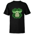 thumbnail image 1 of Star Wars The Mandalorian The Child Good Luck Charm Shamrock - Short Sleeve T-Shirt for Kids - Customized-Black, 1 of 5