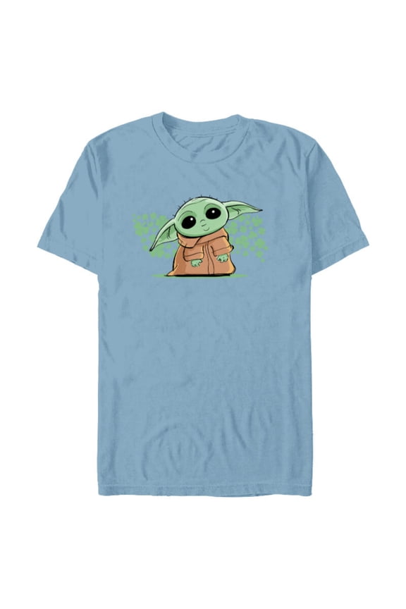 The Mandalorian The Child Green St. Patrick's Day - Short Sleeve Blended T-Shirt for Adults - Customized-Ocean Blue