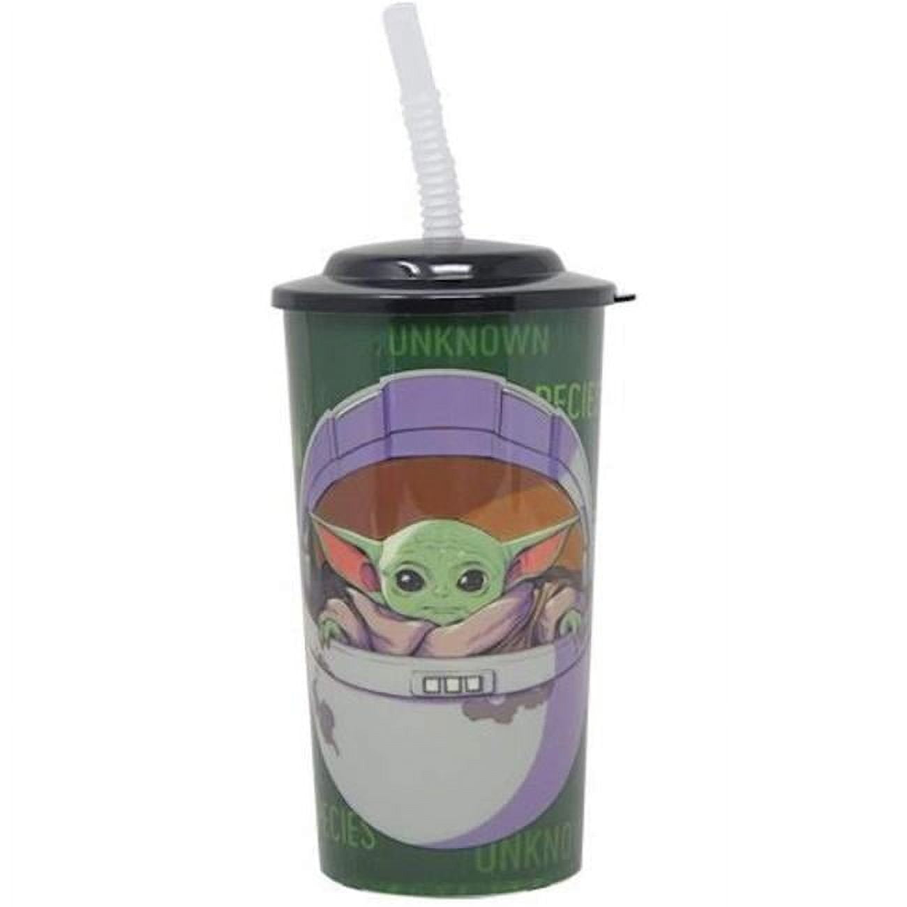 Zak Designs Mandalorian 16oz Plastic Baby Yoda Sports Tumbler with