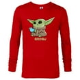 thumbnail image 1 of Star Wars The Mandalorian The Child Grogu Blue Macaron - Long Sleeve T-Shirt for Men - Customized-New Red, 1 of 5