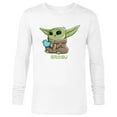 thumbnail image 1 of Star Wars The Mandalorian The Child Grogu Blue Macaron - Long Sleeve T-Shirt for Men - Customized-White, 1 of 5