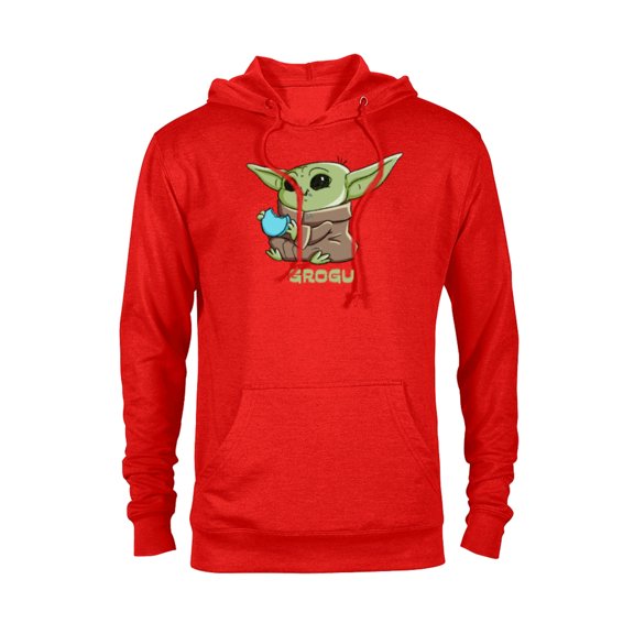 Star Wars The Mandalorian The Child Grogu Blue Macaron - Pullover Hoodie for Adults - Customized-Red Heather