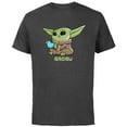 thumbnail image 1 of Star Wars The Mandalorian The Child Grogu Blue Macaron - Short Sleeve Cotton T-Shirt for Adults - Customized-Charcoal, 1 of 5