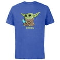 thumbnail image 1 of Star Wars The Mandalorian The Child Grogu Blue Macaron - Short Sleeve Cotton T-Shirt for Adults - Customized-Royal Heather, 1 of 5