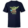 thumbnail image 1 of Star Wars The Mandalorian The Child Grogu Blue Macaron - Short Sleeve T-Shirt for Kids - Customized-Navy, 1 of 5