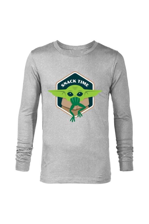 The Mandalorian The Child Grogu Frog Snack Time - Long Sleeve T-Shirt for Men - Customized-Athletic Heather