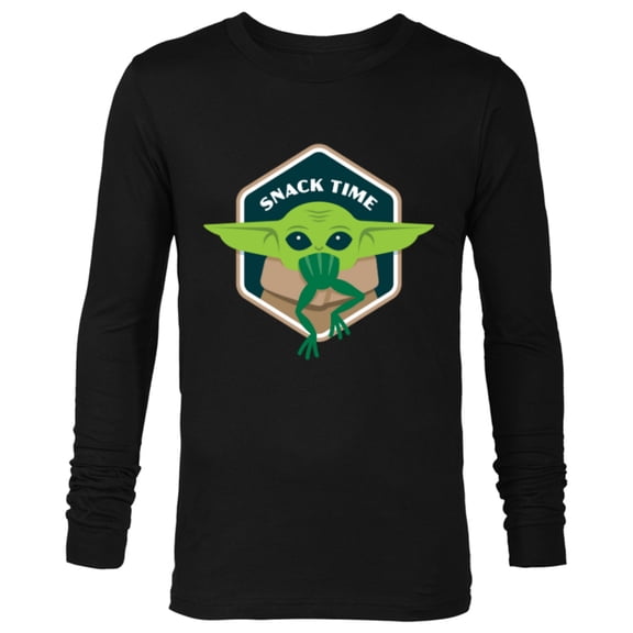 Star Wars The Mandalorian The Child Grogu Frog Snack Time - Long Sleeve T-Shirt for Men - Customized-Black