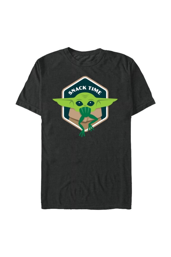 The Mandalorian The Child Grogu Frog Snack Time - Short Sleeve Blended T-Shirt for Adults - Customized-Dark Heather
