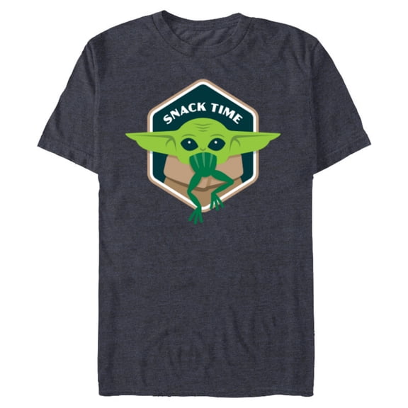 Star Wars The Mandalorian The Child Grogu Frog Snack Time - Short Sleeve Blended T-Shirt for Adults - Customized-Navy Heather