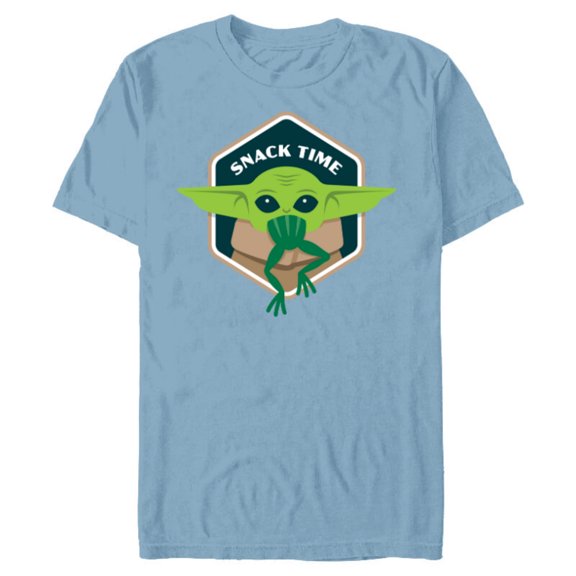 Star Wars The Mandalorian The Child Grogu Frog Snack Time - Short Sleeve Blended T-Shirt for Adults - Customized-Ocean Blue