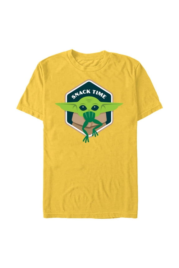 The Mandalorian The Child Grogu Frog Snack Time - Short Sleeve Blended T-Shirt for Adults - Customized-Yellow