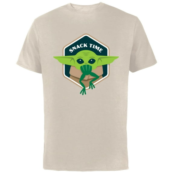 Star Wars The Mandalorian The Child Grogu Frog Snack Time - Short Sleeve Cotton T-Shirt for Adults - Customized-Natural