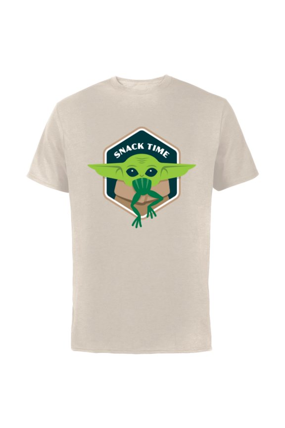 The Mandalorian The Child Grogu Frog Snack Time - Short Sleeve Cotton T-Shirt for Adults - Customized-Natural