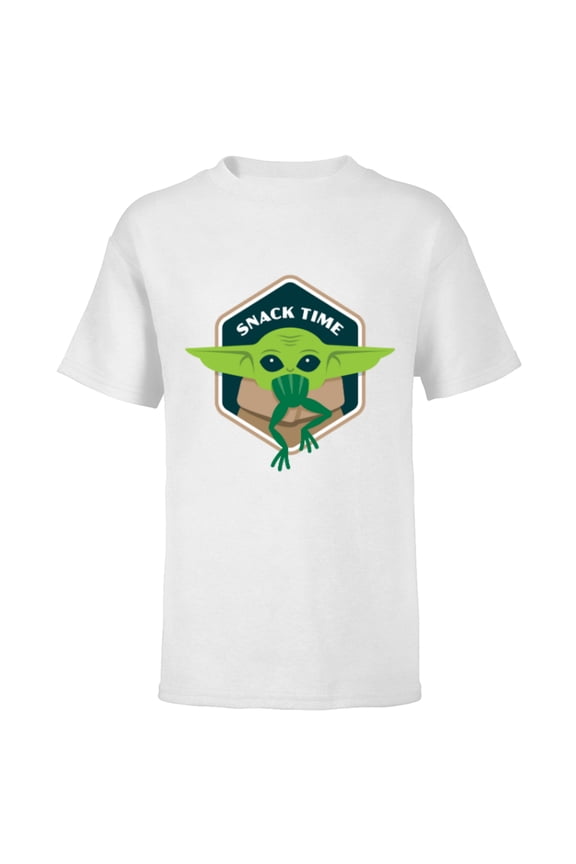 The Mandalorian The Child Grogu Frog Snack Time - Short Sleeve T-Shirt for Kids - Customized-White