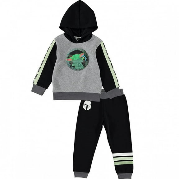 Star Wars The Mandalorian The Child Grogu Lenticular Patch Youth Hoodie Set-Size 4