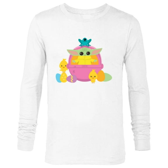 Star Wars The Mandalorian Grogu Cute Happy Easter Friends - Long Sleeve T-Shirt for Men - Customized-White