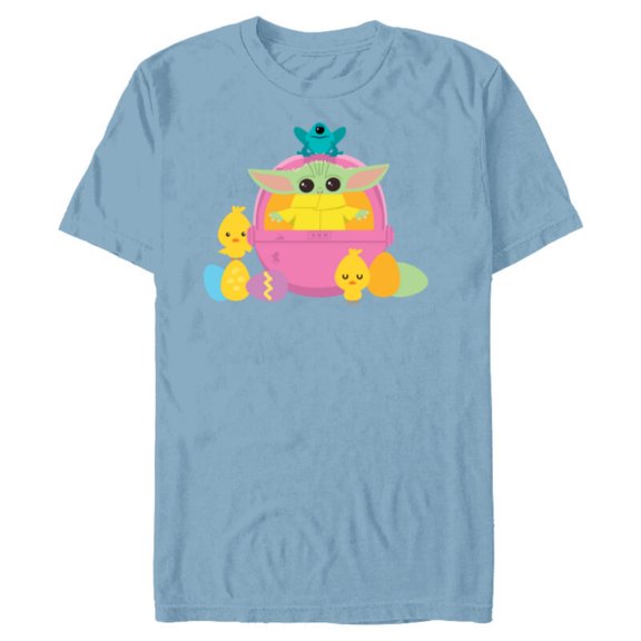 Star Wars The Mandalorian The Child Happy Easter - Short Sleeve Blended T-Shirt for Adults - Customized-Ocean Blue