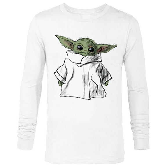 Star Wars The Mandalorian The Child Illustration - Long Sleeve T-Shirt for Men - Customized-White