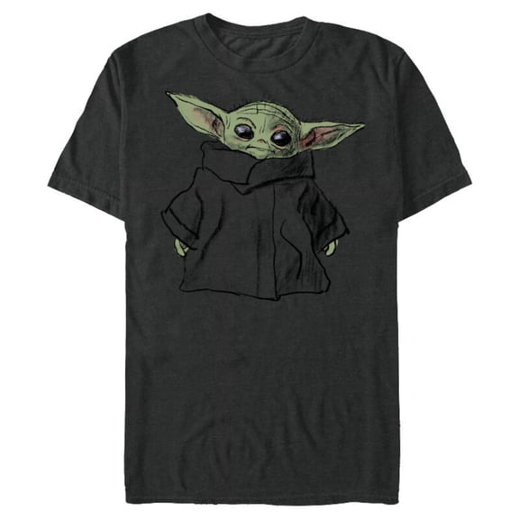 Star Wars The Mandalorian The Child Illustration - Short Sleeve Blended T-Shirt for Adults - Customized-Dark Heather