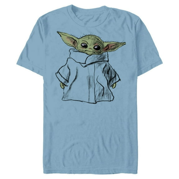 Star Wars The Mandalorian The Child Illustration - Short Sleeve Blended T-Shirt for Adults - Customized-Ocean Blue