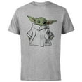 thumbnail image 1 of Star Wars The Mandalorian The Child Illustration - Short Sleeve Cotton T-Shirt for Adults - Customized-Athletic Heather, 1 of 5