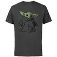 thumbnail image 1 of Star Wars The Mandalorian The Child Illustration - Short Sleeve Cotton T-Shirt for Adults - Customized-Charcoal, 1 of 5