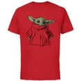 thumbnail image 1 of Star Wars The Mandalorian The Child Illustration - Short Sleeve Cotton T-Shirt for Adults - Customized-Red, 1 of 5