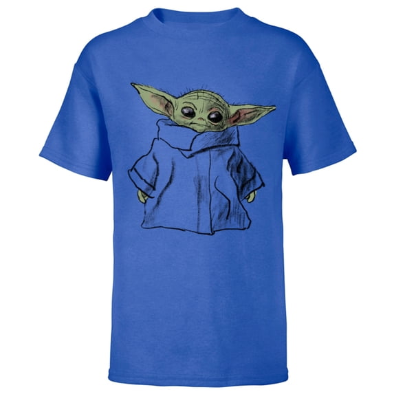 Star Wars The Mandalorian The Child Illustration - Short Sleeve T-Shirt for Kids - Customized-Royal