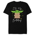thumbnail image 1 of Star Wars The Mandalorian The Child It's My Birthday - Short Sleeve Blended T-Shirt for Adults - Customized-Black, 1 of 5
