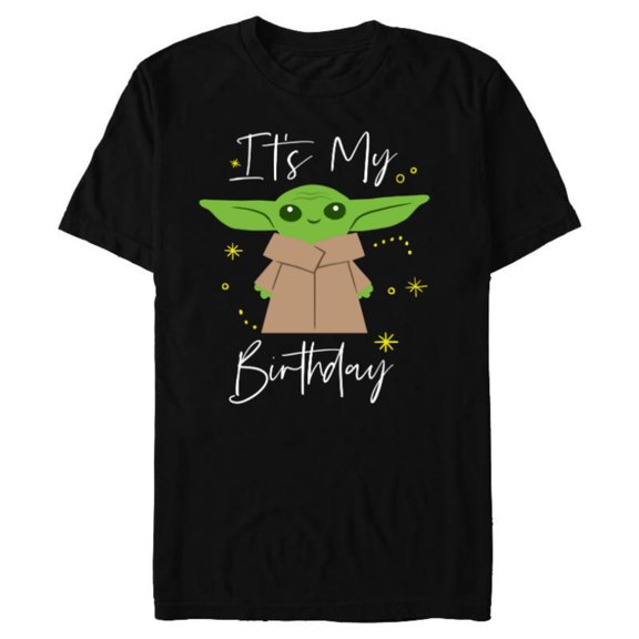 Star Wars The Mandalorian The Child It's My Birthday - Short Sleeve Blended T-Shirt for Adults - Customized-Black