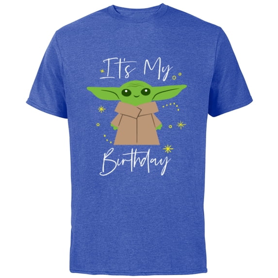 Star Wars The Mandalorian The Child It's My Birthday - Short Sleeve Cotton T-Shirt for Adults - Customized-Royal Heather