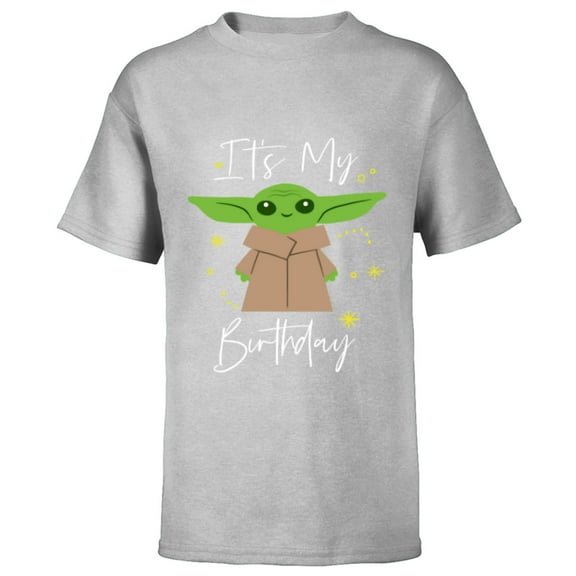 Star Wars The Mandalorian The Child It's My Birthday - Short Sleeve T-Shirt for Kids - Customized-Athletic Heather