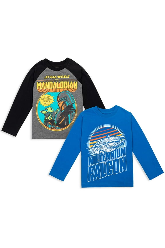 The Mandalorian The Child Little Boys 2 Pack Long Sleeve T-Shirts Little Kid to Big Kid