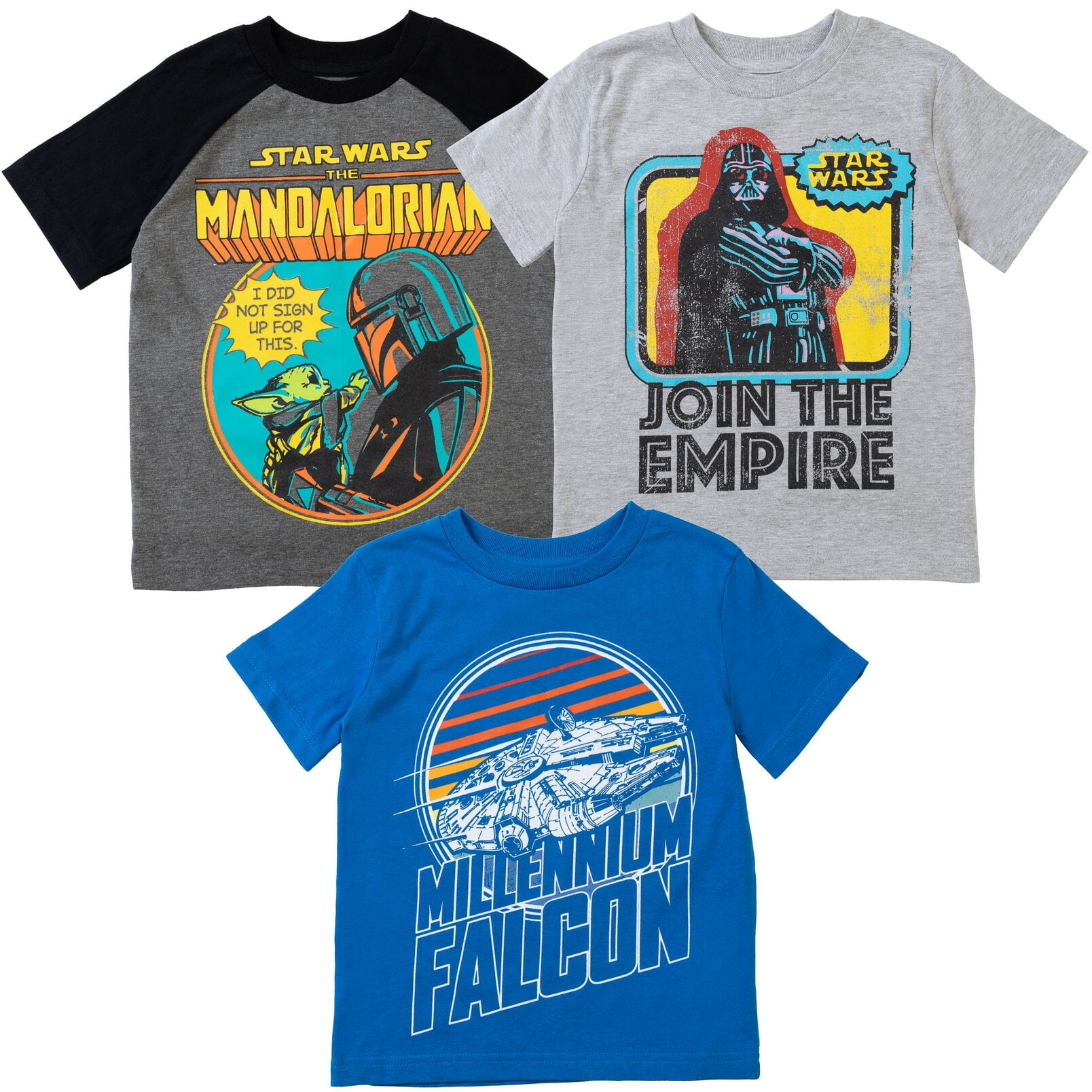 3 Child Kid Pack Wars The Mandalorian Little The T-Shirts to Boys Star Little Kid Big