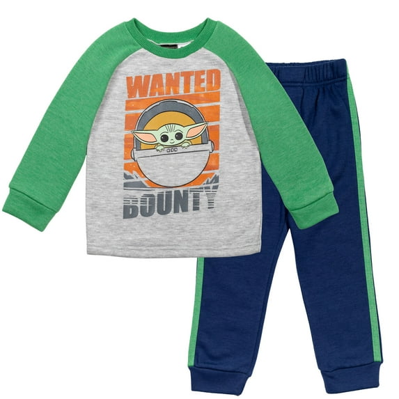 Star Wars The Mandalorian The Child Little Boys Fleece Pullover Sweatshirt and Pants Set Infant to Big Kid
