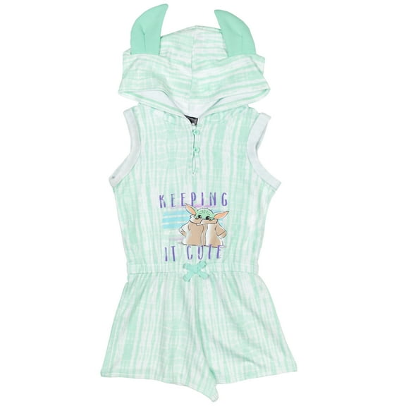 Star Wars The Mandalorian The Child Little Girls French Terry Costume Romper Toddler to Big Kid