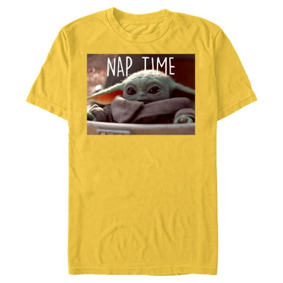 Star Wars The Mandalorian The Child Nap Time - Short Sleeve Blended T-Shirt for Adults - Customized-Yellow