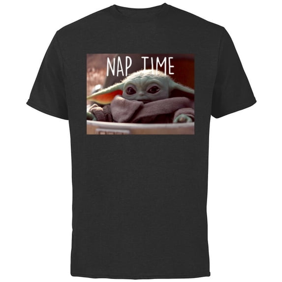 Star Wars The Mandalorian The Child Nap Time - Short Sleeve Cotton T-Shirt for Adults - Customized-Black