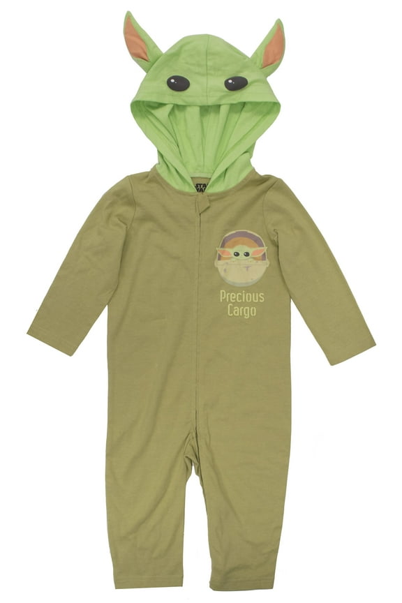 The Mandalorian The Child Newborn Baby Boys Zip Up Cosplay Costume Coverall Newborn to Little Kid