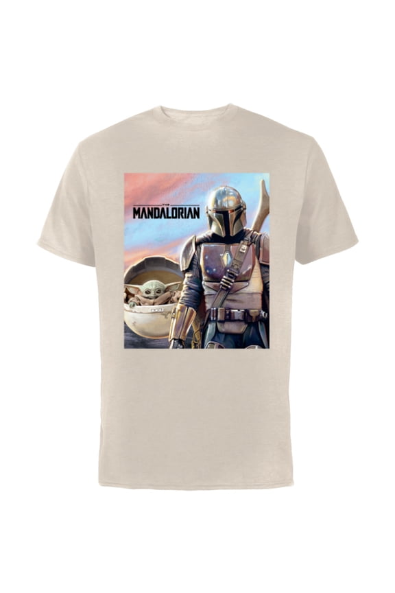The Mandalorian The Child Painting - Short Sleeve Cotton T-Shirt for Adults - Customized-Natural