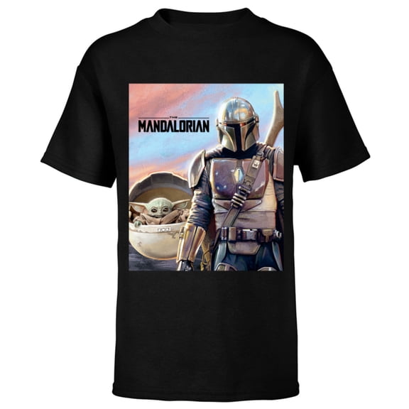 Star Wars The Mandalorian The Child Painting - Short Sleeve T-Shirt for Kids - Customized-Black