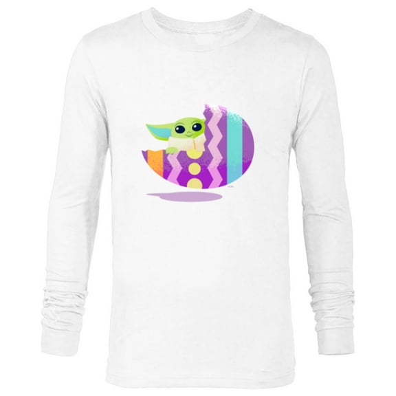 Star Wars The Mandalorian Grogu in Cute Pastel Easter Egg - Long Sleeve T-Shirt for Men - Customized-White