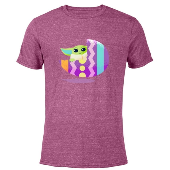 Star Wars The Mandalorian The Child Pastel Easter Eggs - Short Sleeve Blended T-Shirt for Adults - Customized-Purple