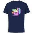 thumbnail image 1 of Star Wars The Mandalorian The Child Pastel Easter Eggs - Short Sleeve Cotton T-Shirt for Adults - Customized-Navy, 1 of 5