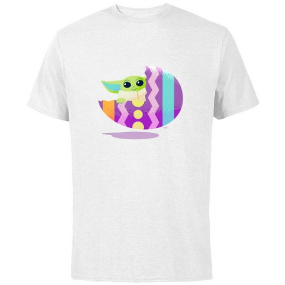 Star Wars The Mandalorian The Child Pastel Easter Eggs - Short Sleeve Cotton T-Shirt for Adults - Customized-White