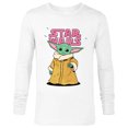 thumbnail image 1 of Star Wars The Mandalorian The Child Pink Bubble Letters - Long Sleeve T-Shirt for Men - Customized-White, 1 of 5