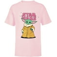 thumbnail image 1 of Star Wars The Mandalorian The Child Pink Bubble Letters - Short Sleeve T-Shirt for Kids - Customized-Soft Pink, 1 of 5