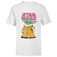 thumbnail image 1 of Star Wars The Mandalorian The Child Pink Bubble Letters - Short Sleeve T-Shirt for Kids - Customized-White, 1 of 5