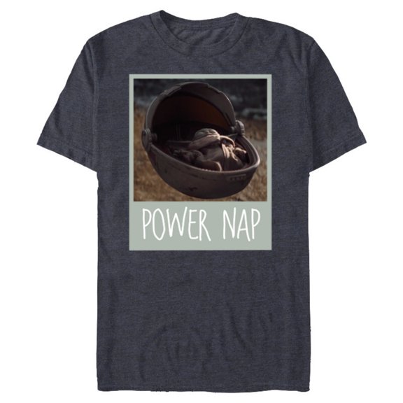 Star Wars The Mandalorian The Child Power Nap - Short Sleeve Blended T-Shirt for Adults - Customized-Navy Heather