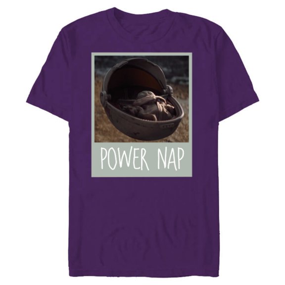 Star Wars The Mandalorian The Child Power Nap - Short Sleeve Blended T-Shirt for Adults - Customized-Purple